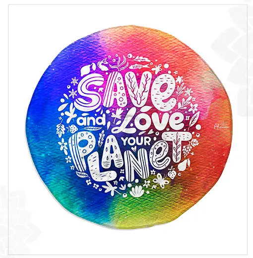ROUND MAT LOVELY PLANET